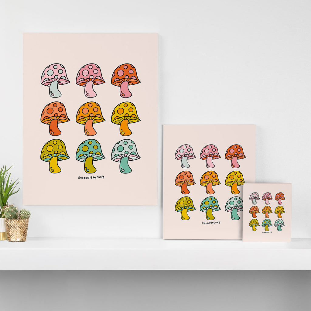 Rainbow Mushrooms Canvas Print Gallery Image 3