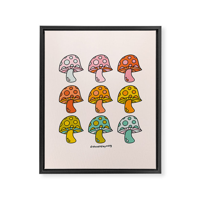 Rainbow Mushrooms Framed Canvas Print Gallery Image 8