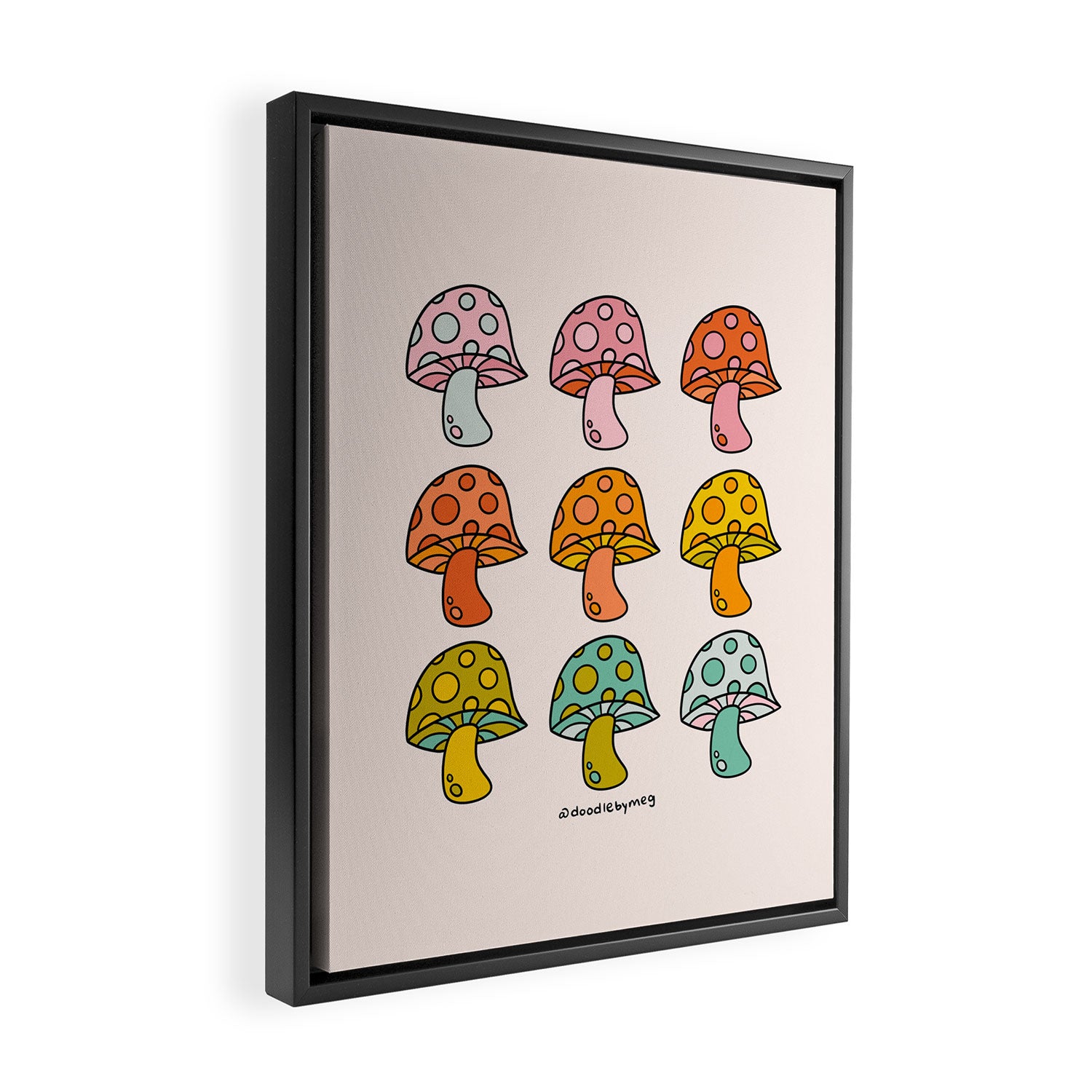 Rainbow Mushrooms Framed Canvas Print Gallery Image 2