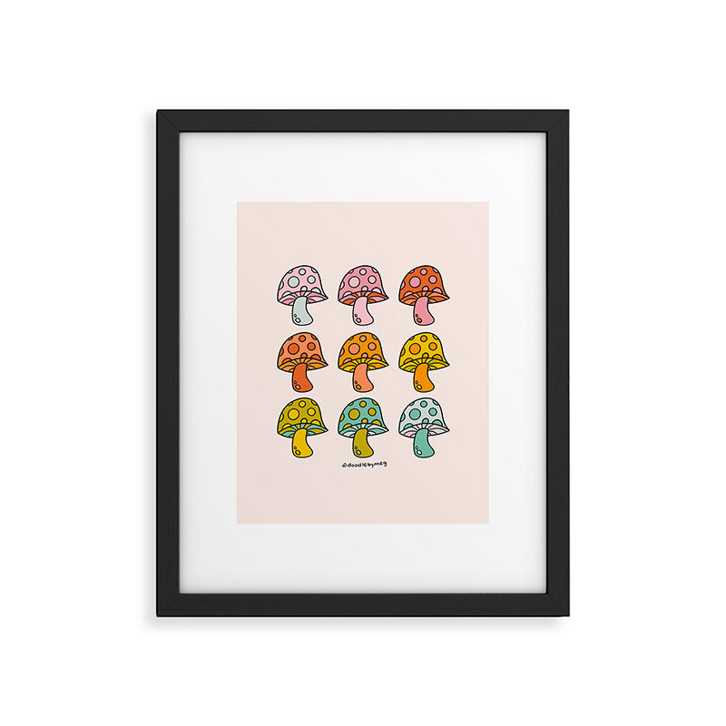 Rainbow Mushrooms Framed Art Print Gallery Image 6