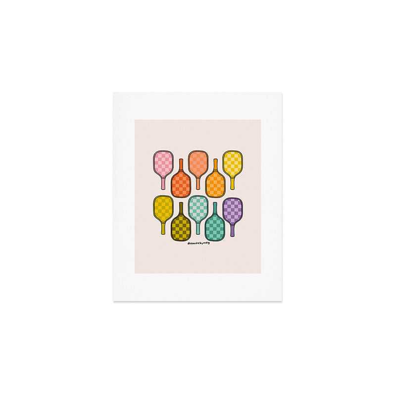 Rainbow Pickleball Paddles Art Print Gallery Image 1