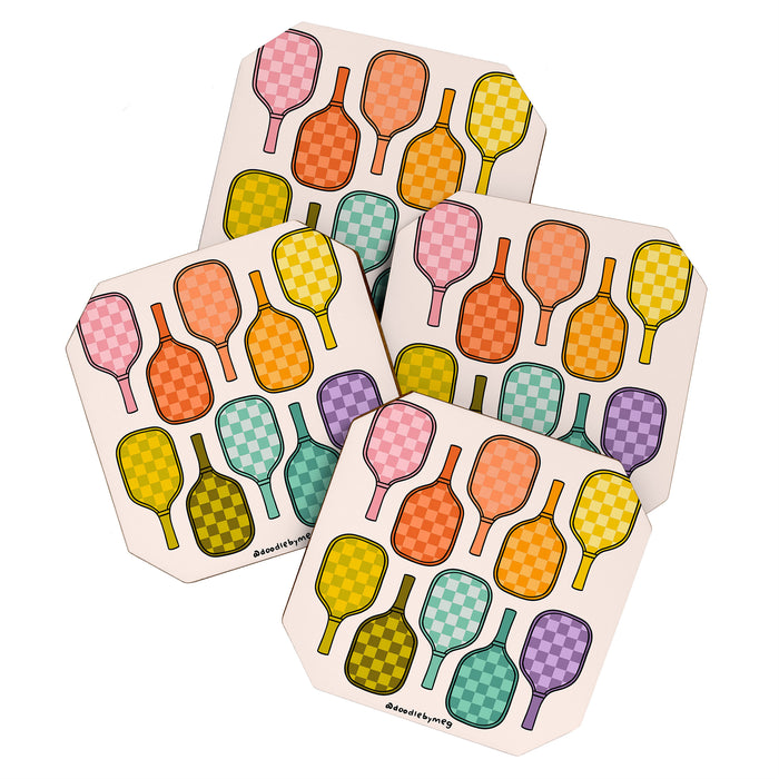 Rainbow Pickleball Paddles Coaster Gallery Image 1