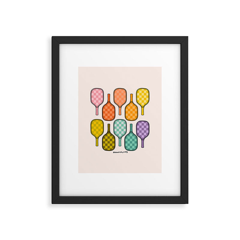 Rainbow Pickleball Paddles Framed Art Print Gallery Image 4