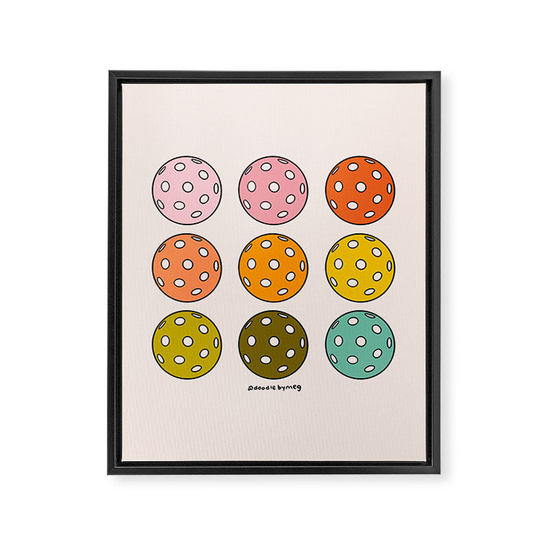 Rainbow Pickleballs Framed Canvas Print Gallery Image 8