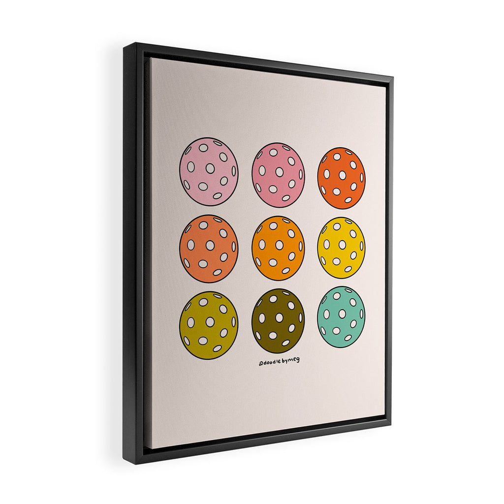Rainbow Pickleballs Framed Canvas Print Gallery Image 2