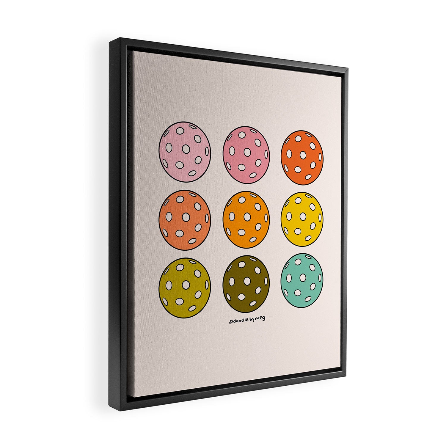 Rainbow Pickleballs Framed Canvas Print Gallery Image 2
