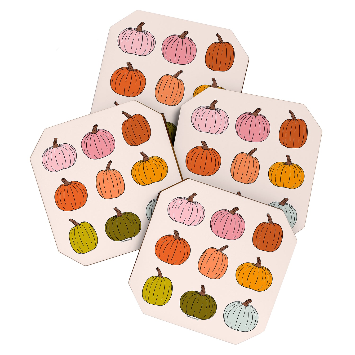 Rainbow Pumpkins Coaster Gallery Image 1