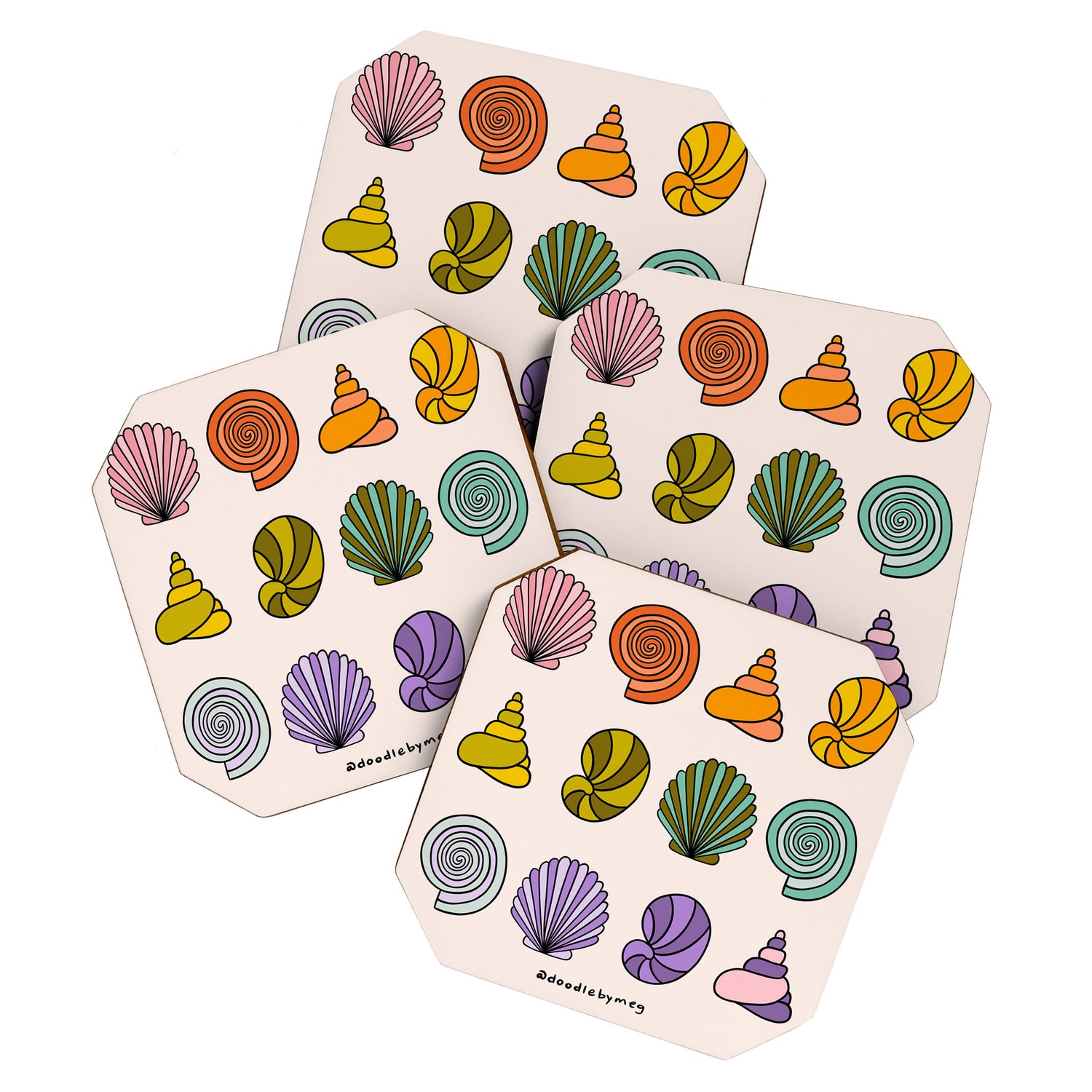 Rainbow Seashells Coaster Gallery Image 1