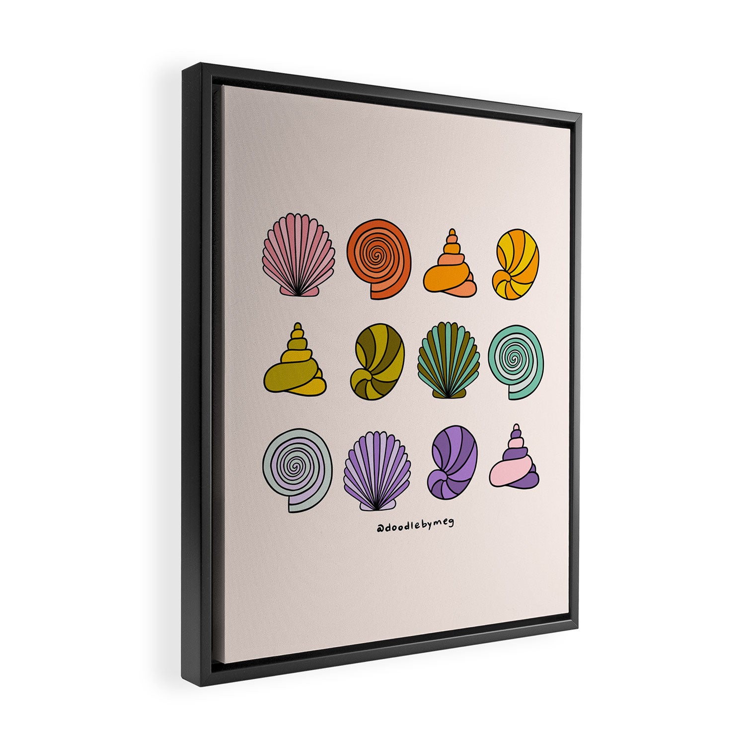 Rainbow Seashells Framed Canvas Print Gallery Image 2