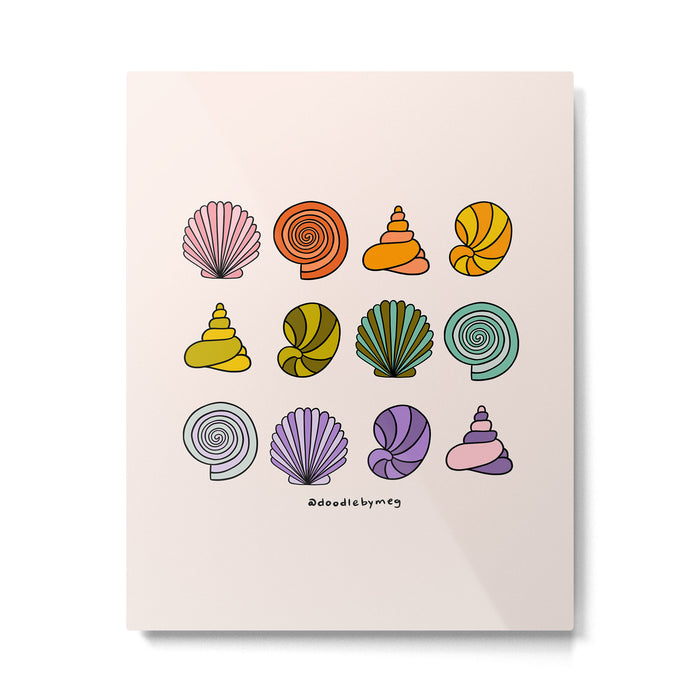 Rainbow Seashells Metal Print Gallery Image 1