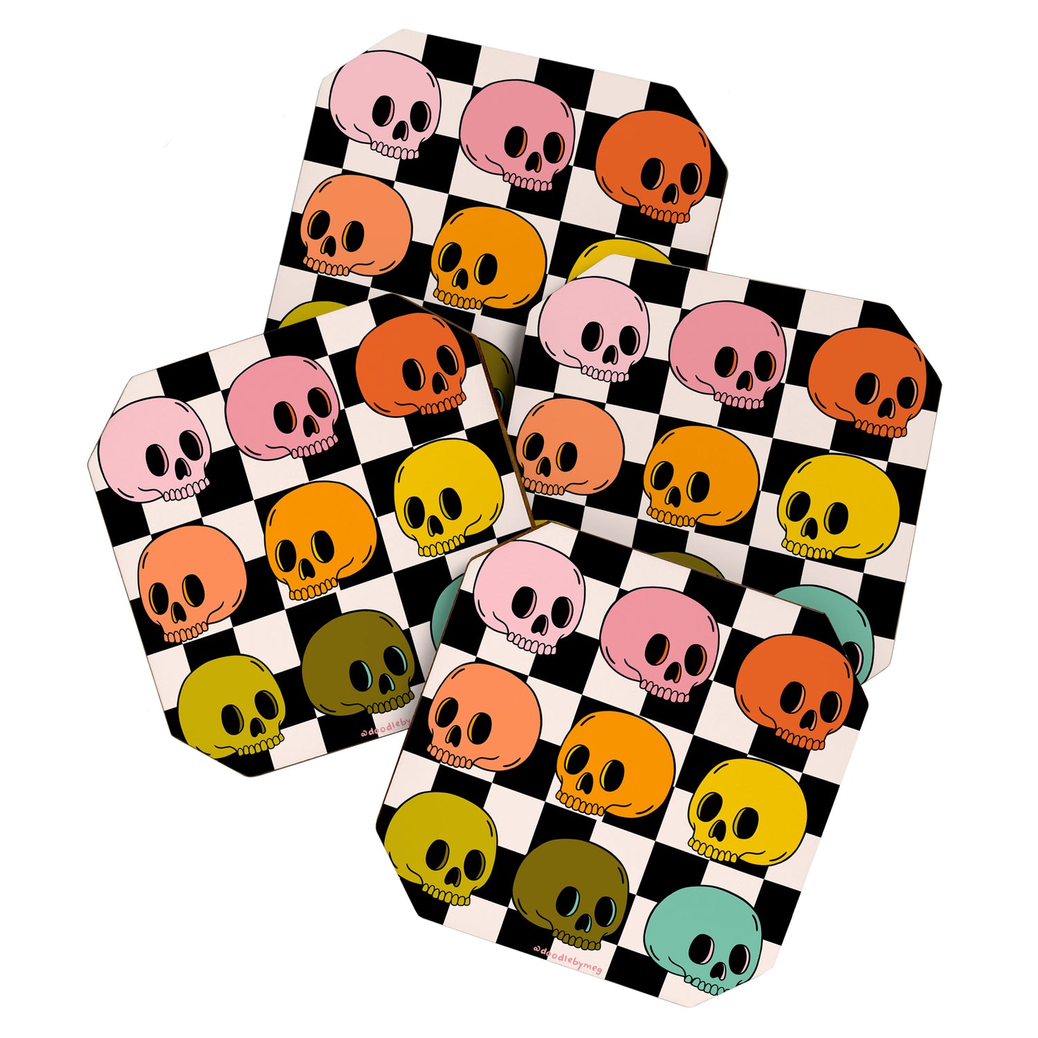 Rainbow Skulls Coaster Gallery Image 1