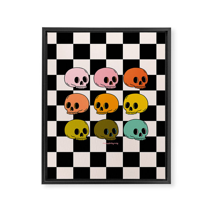 Rainbow Skulls Framed Canvas Print Gallery Image 1