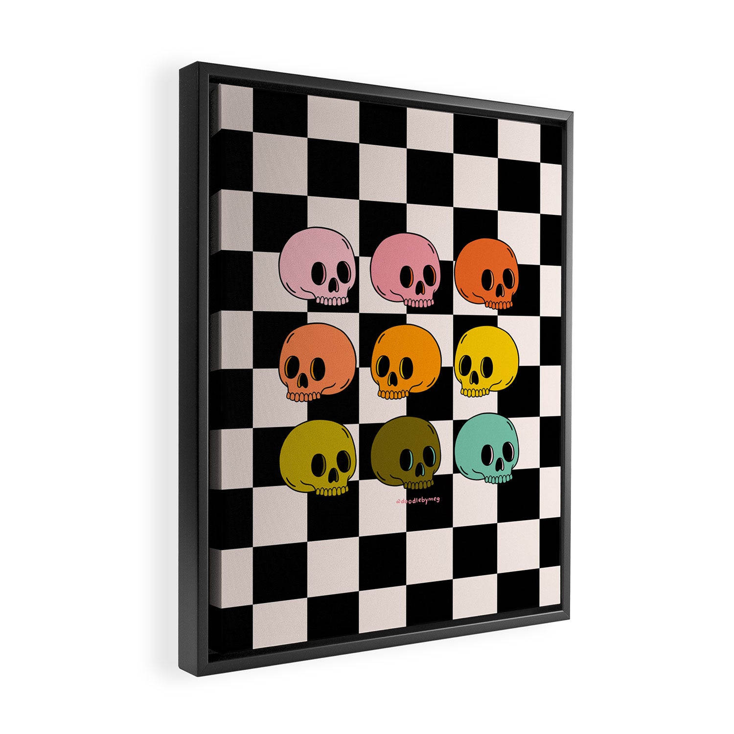 Rainbow Skulls Framed Canvas Print Gallery Image 2