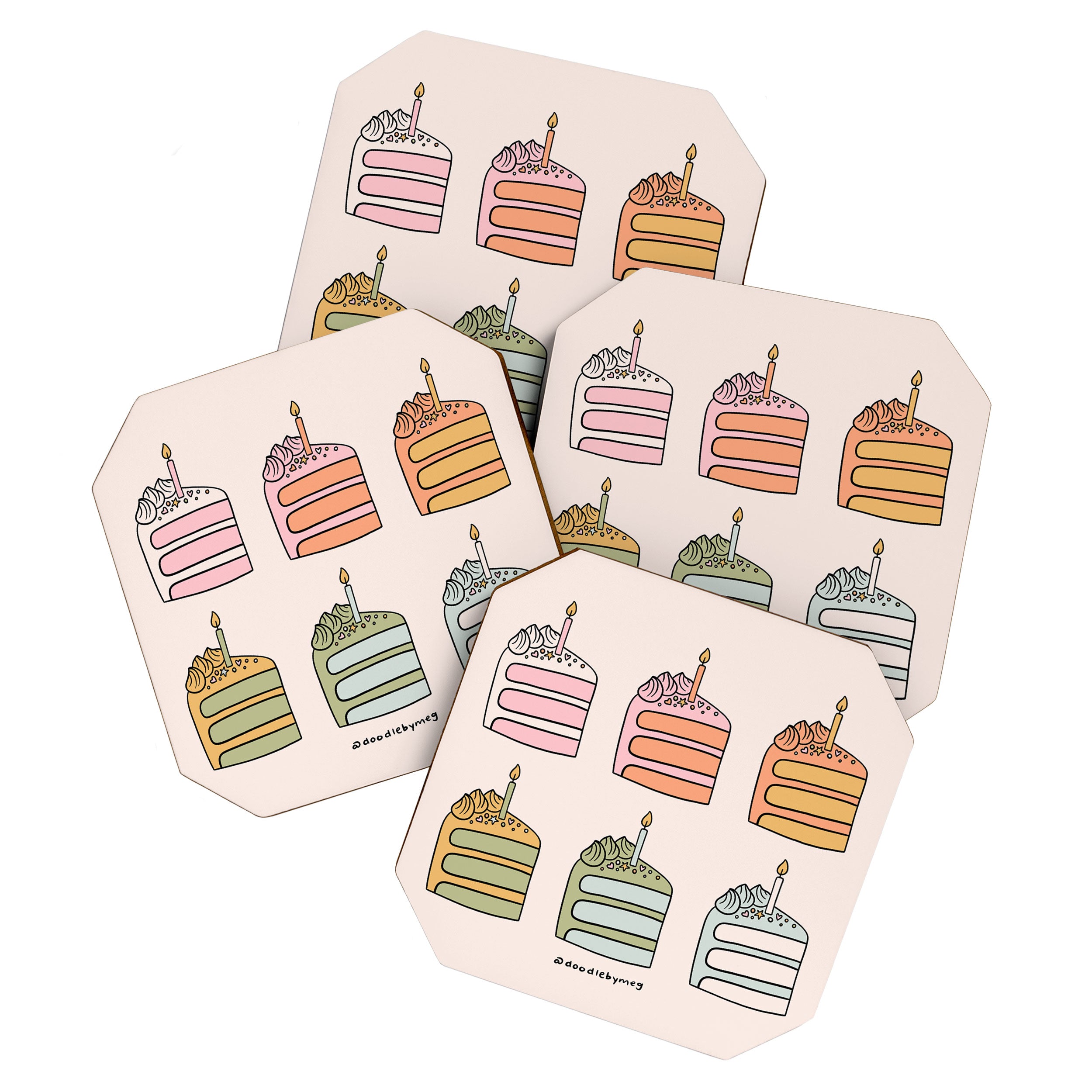 Rainbow Slice of Cake Coaster Gallery Image 1