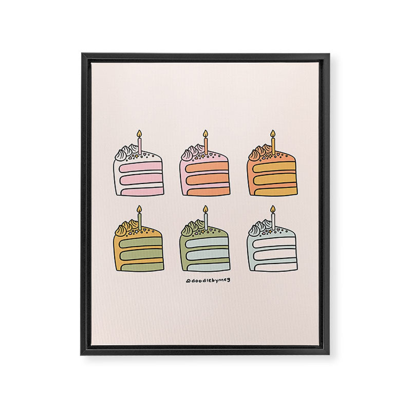 Rainbow Slice of Cake Framed Canvas Print Gallery Image 8