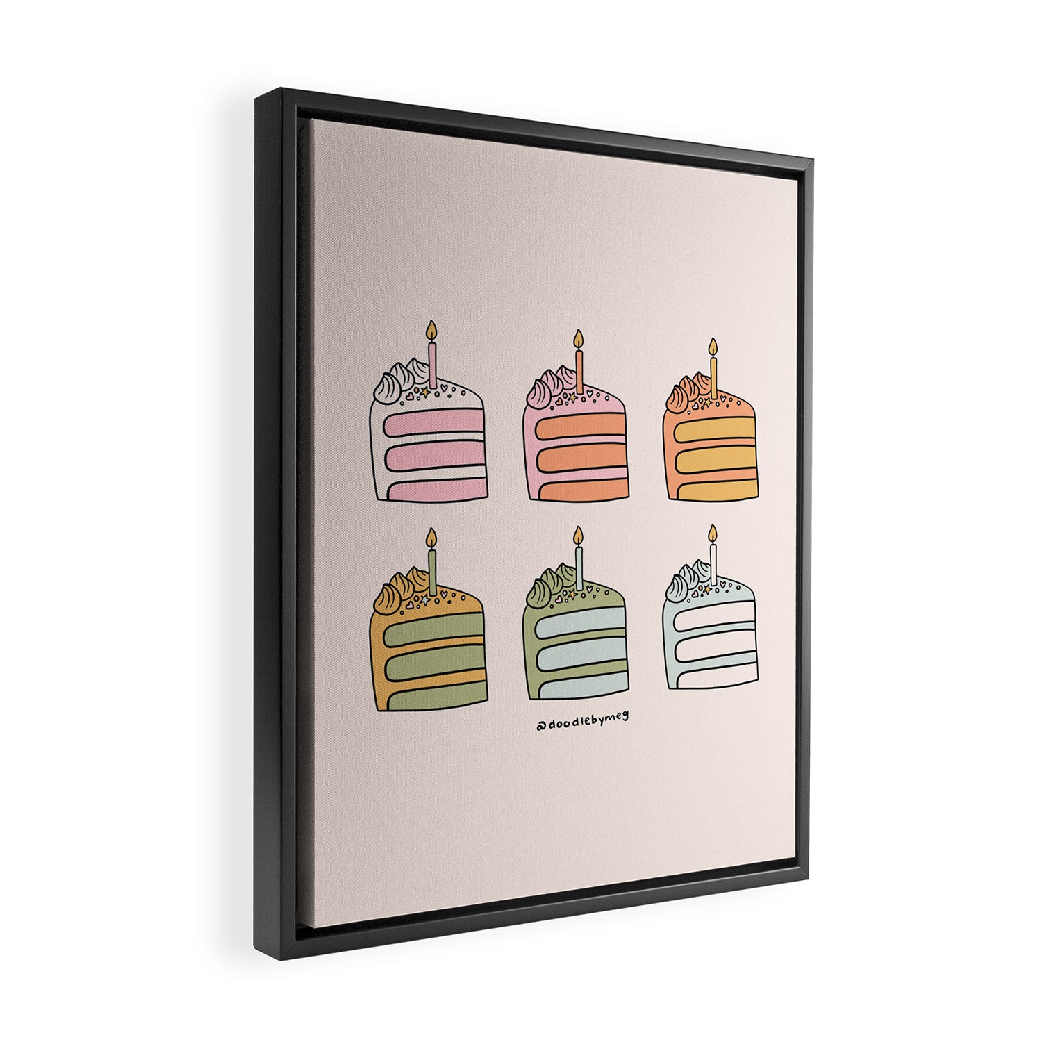 Rainbow Slice of Cake Framed Canvas Print Gallery Image 2