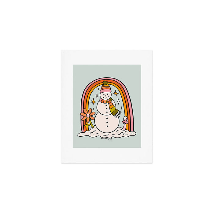 Rainbow Snowman Art Print Gallery Image 1
