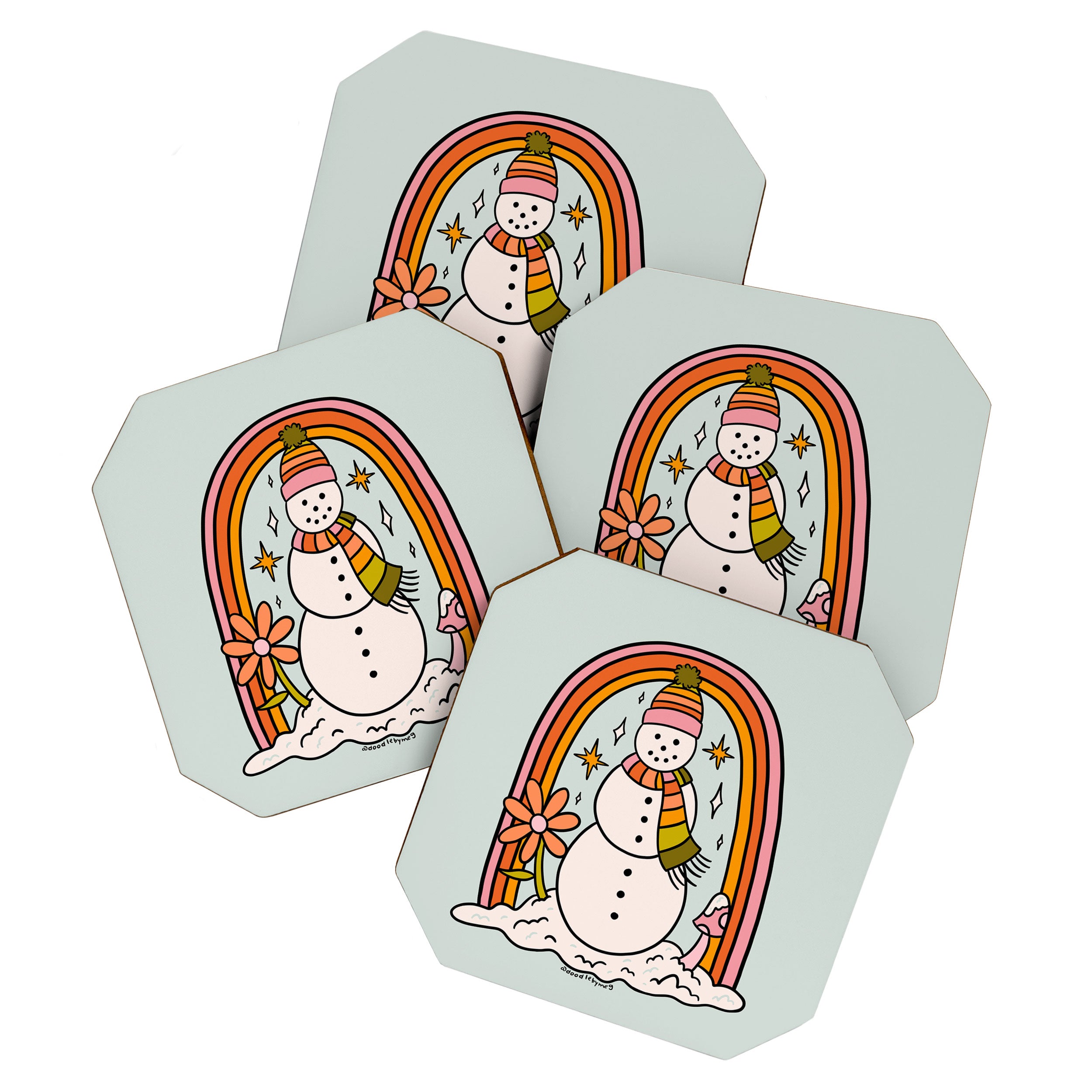Rainbow Snowman Coaster Gallery Image 1