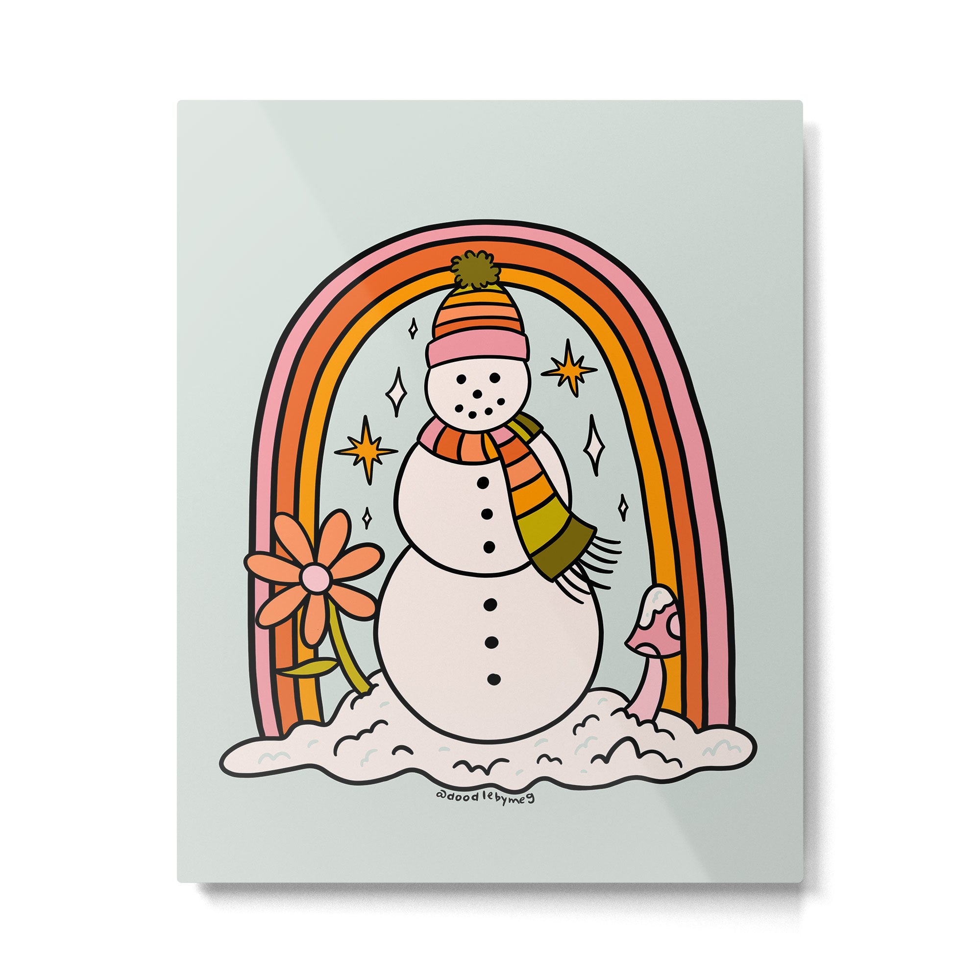 Rainbow Snowman Metal Print Gallery Image 6