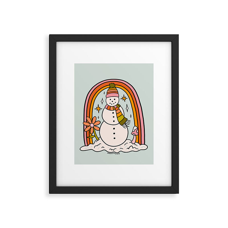 Rainbow Snowman Framed Art Print Gallery Image 6