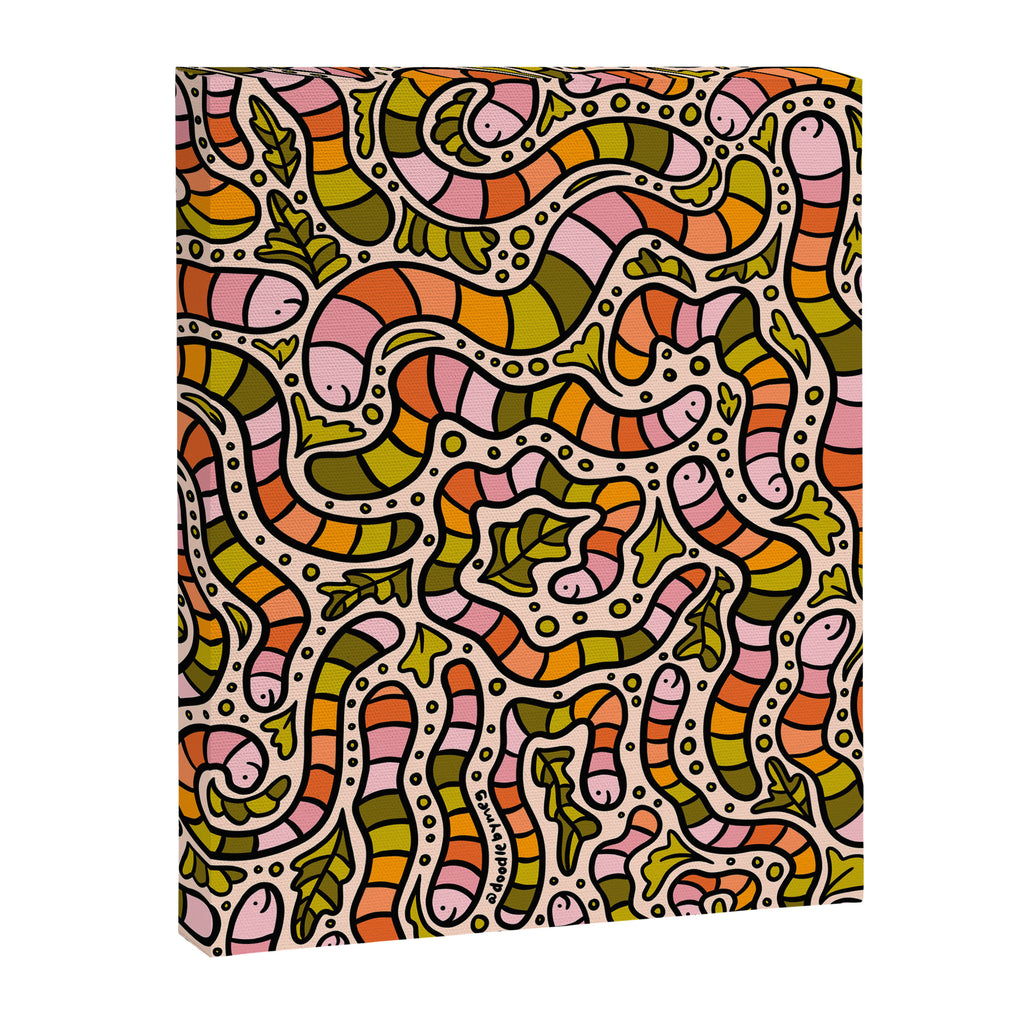 Rainbow Worms Print Canvas Print Gallery Image 8