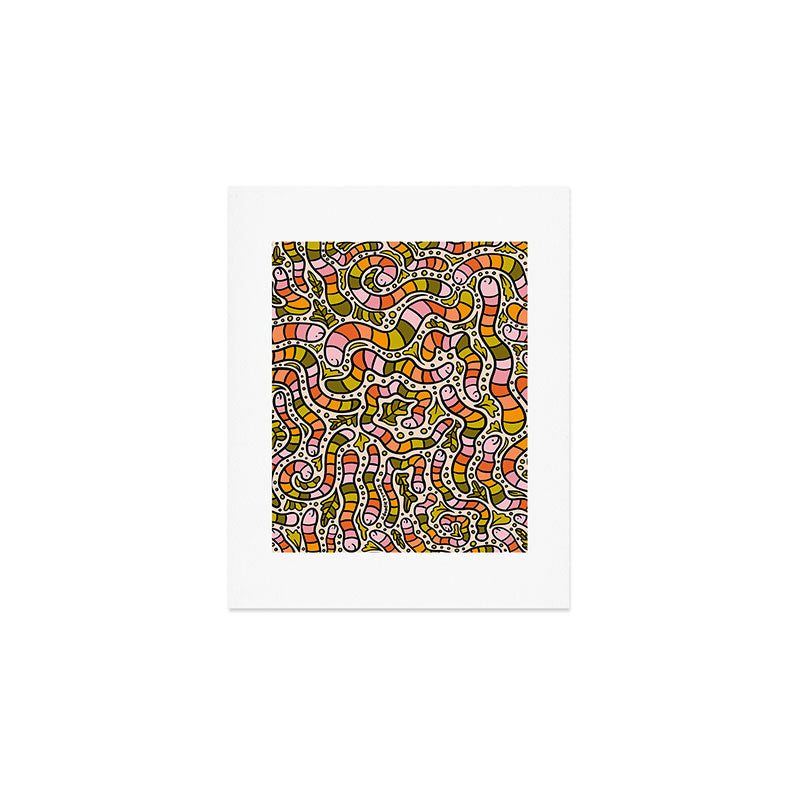 Rainbow Worms Print Art Print Gallery Image 1