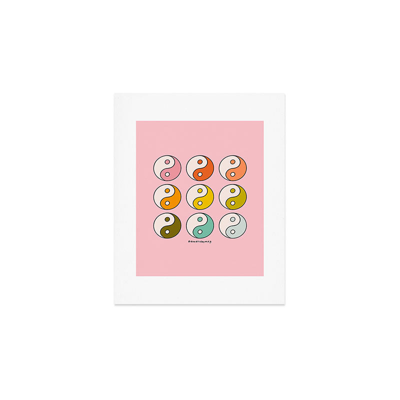 Rainbow Yin Yang Art Print Gallery Image 1