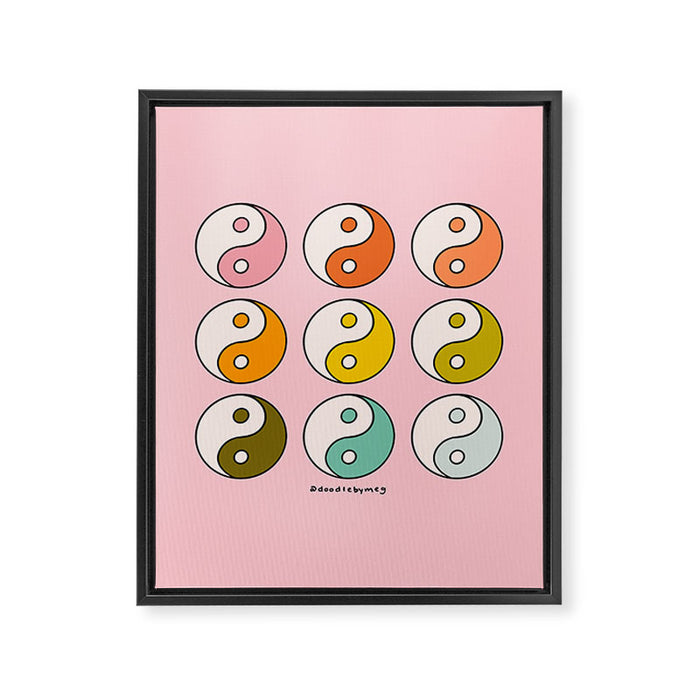 Rainbow Yin Yang Framed Canvas Print Gallery Image 1