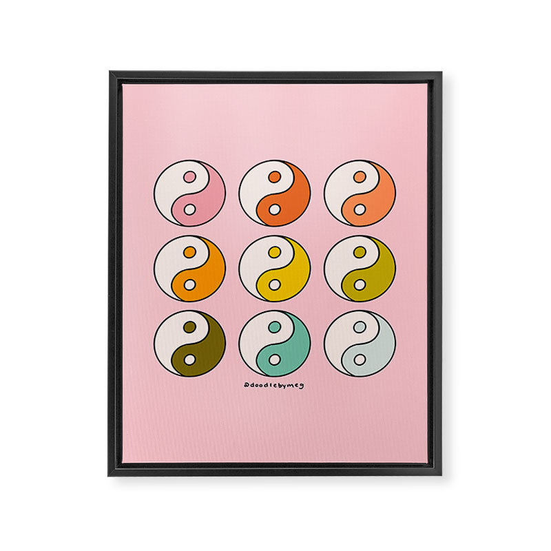 Rainbow Yin Yang Framed Canvas Print Gallery Image 8