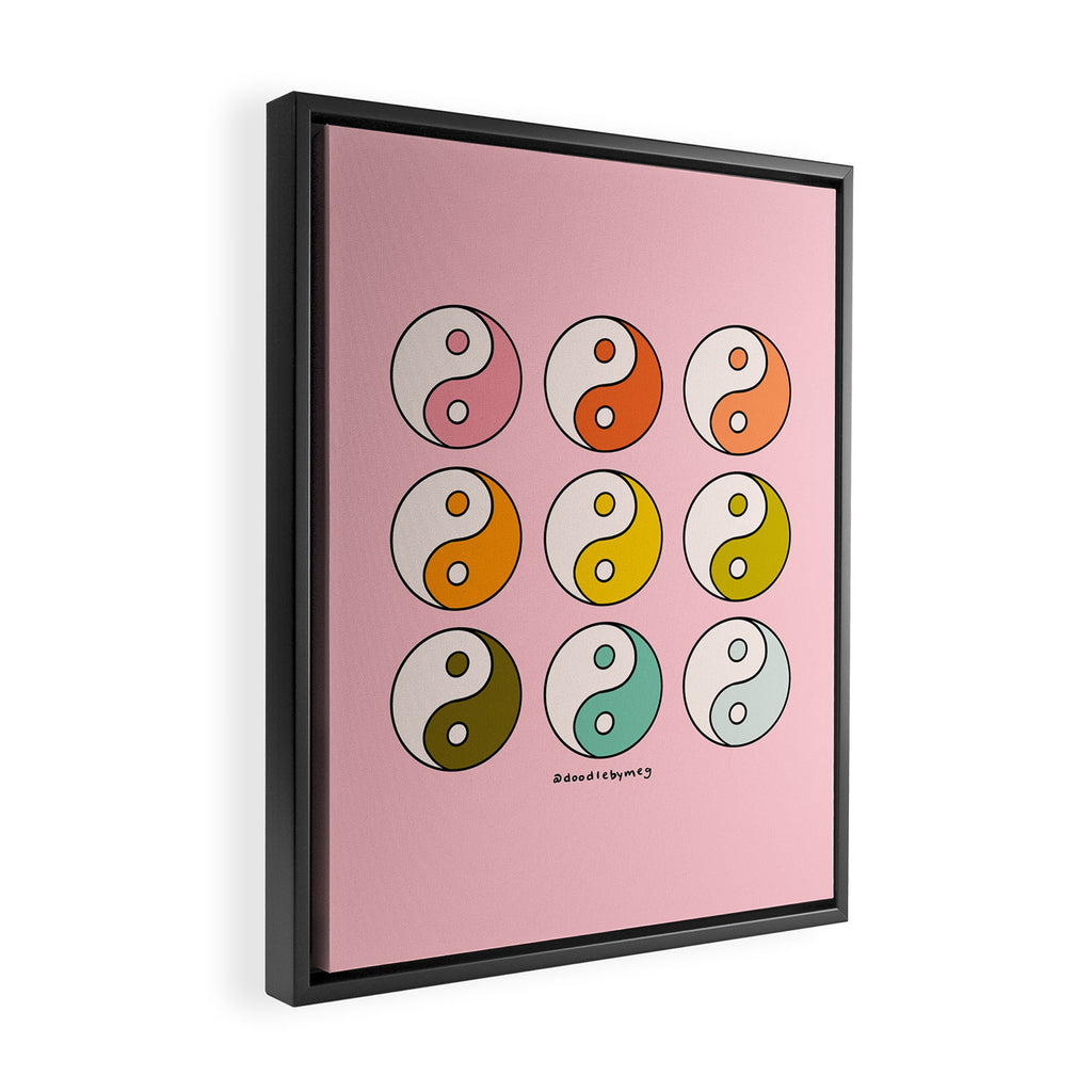 Rainbow Yin Yang Framed Canvas Print Gallery Image 2