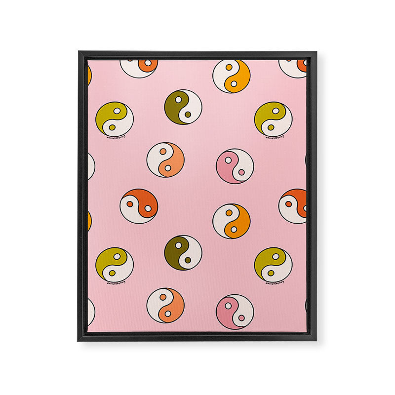 Rainbow Yin Yang Print Framed Canvas Print Gallery Image 8