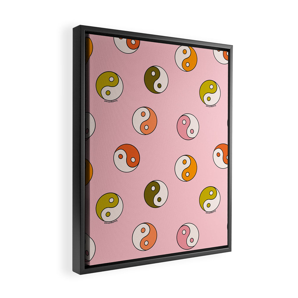Rainbow Yin Yang Print Framed Canvas Print Gallery Image 2