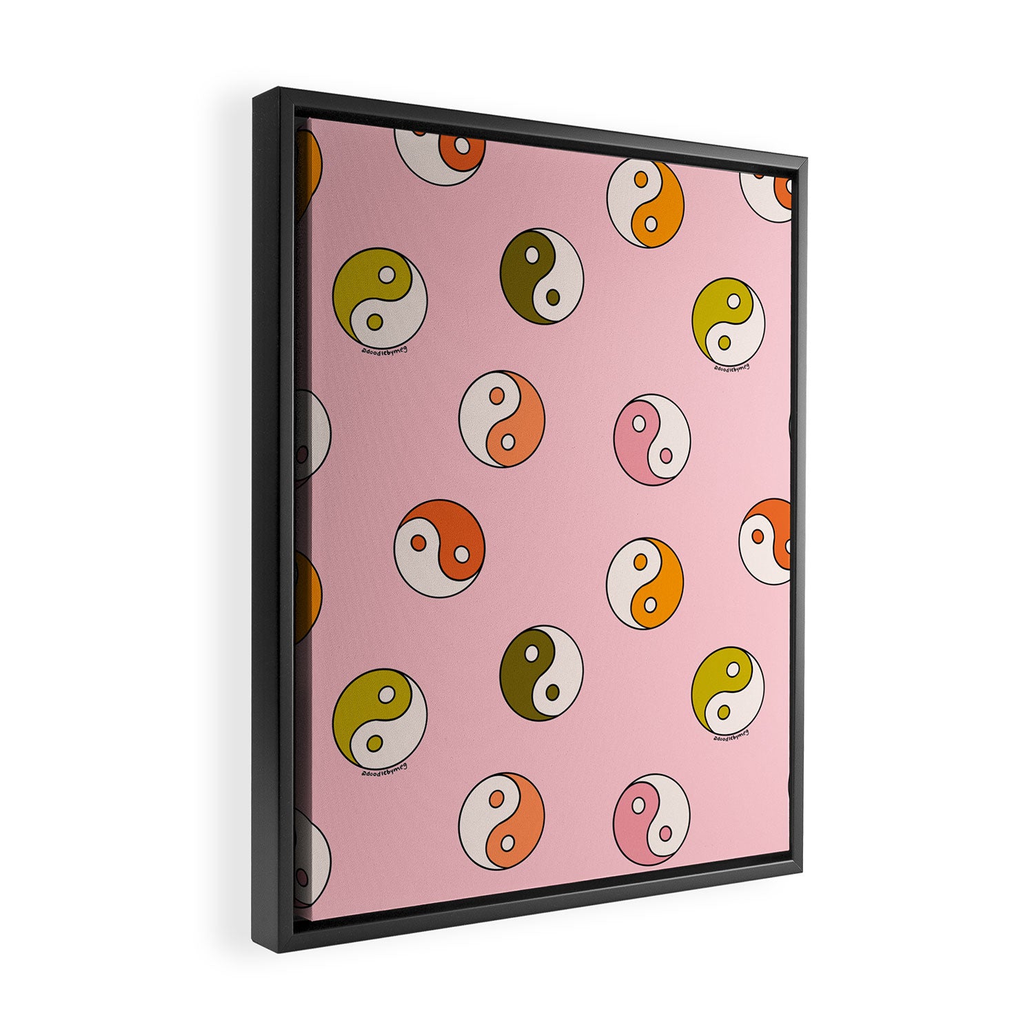 Rainbow Yin Yang Print Framed Canvas Print Gallery Image 2