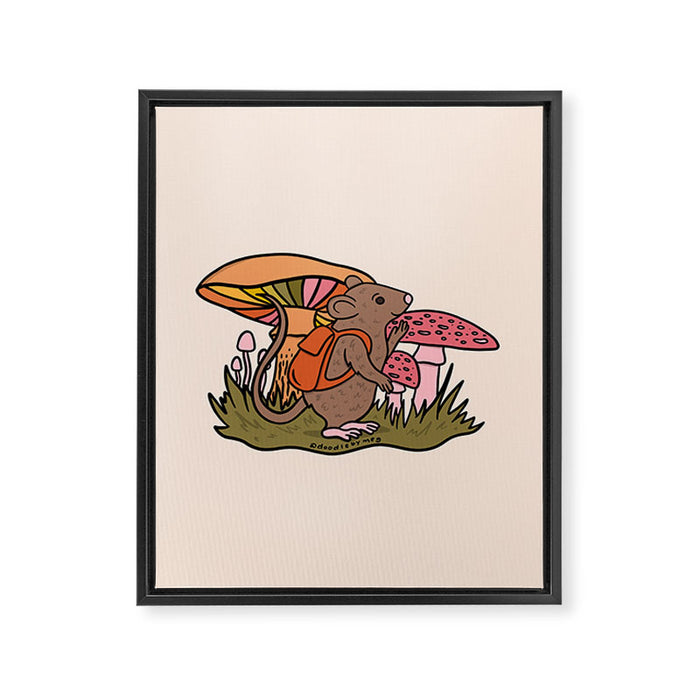 Rat With a Backpack Framed Canvas Print Gallery Image 1