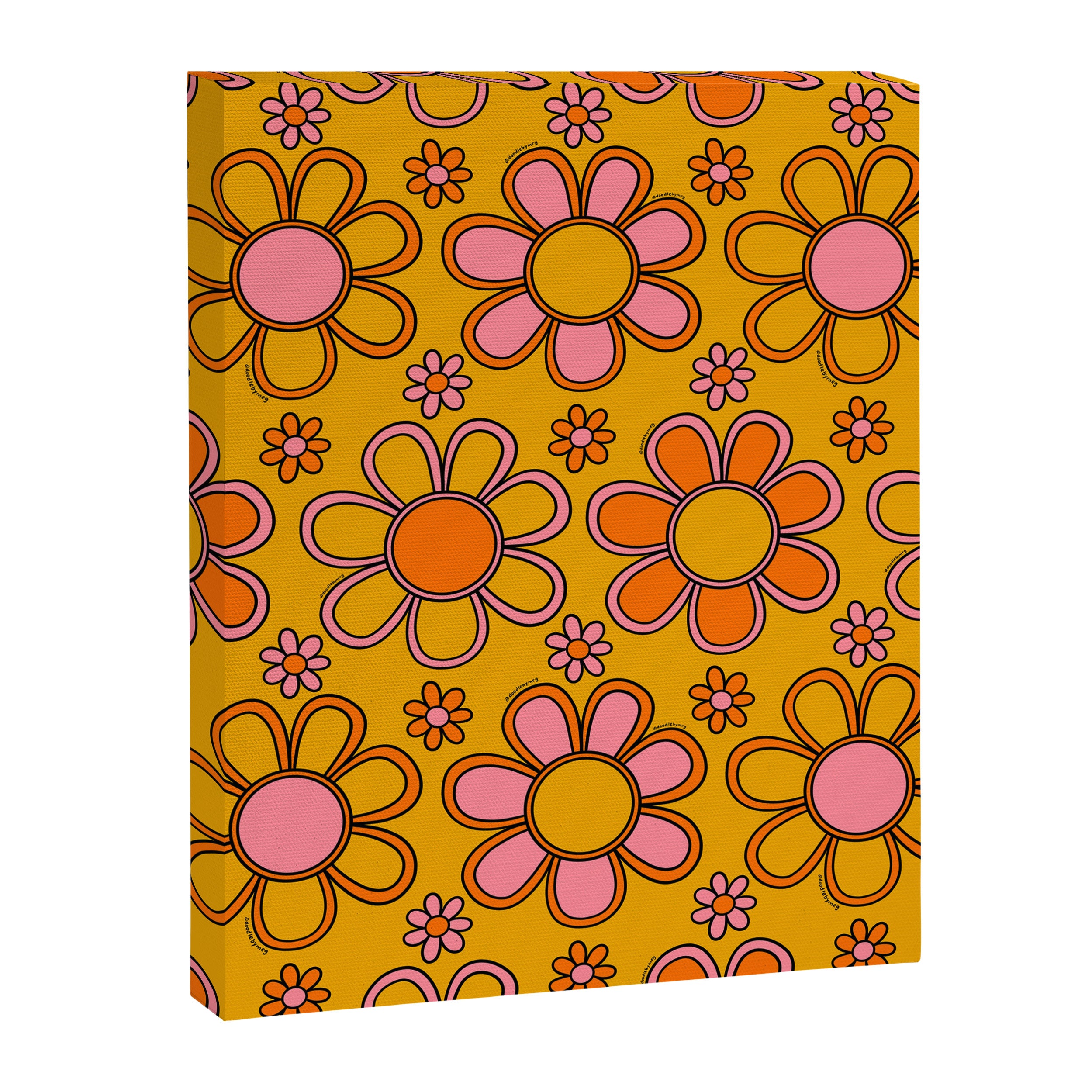 Retro Flower Print Canvas Print Gallery Image 8