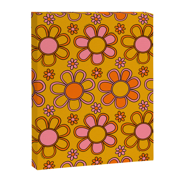 Retro Flower Print Canvas Print Gallery Image 1