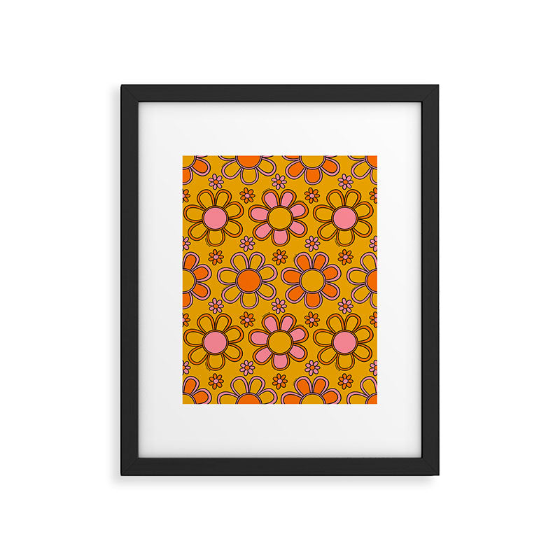 Retro Flower Print Framed Art Print Gallery Image 6