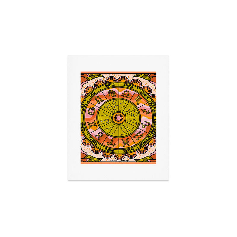 Retro Zodiac Wheel Art Print Gallery Image 1