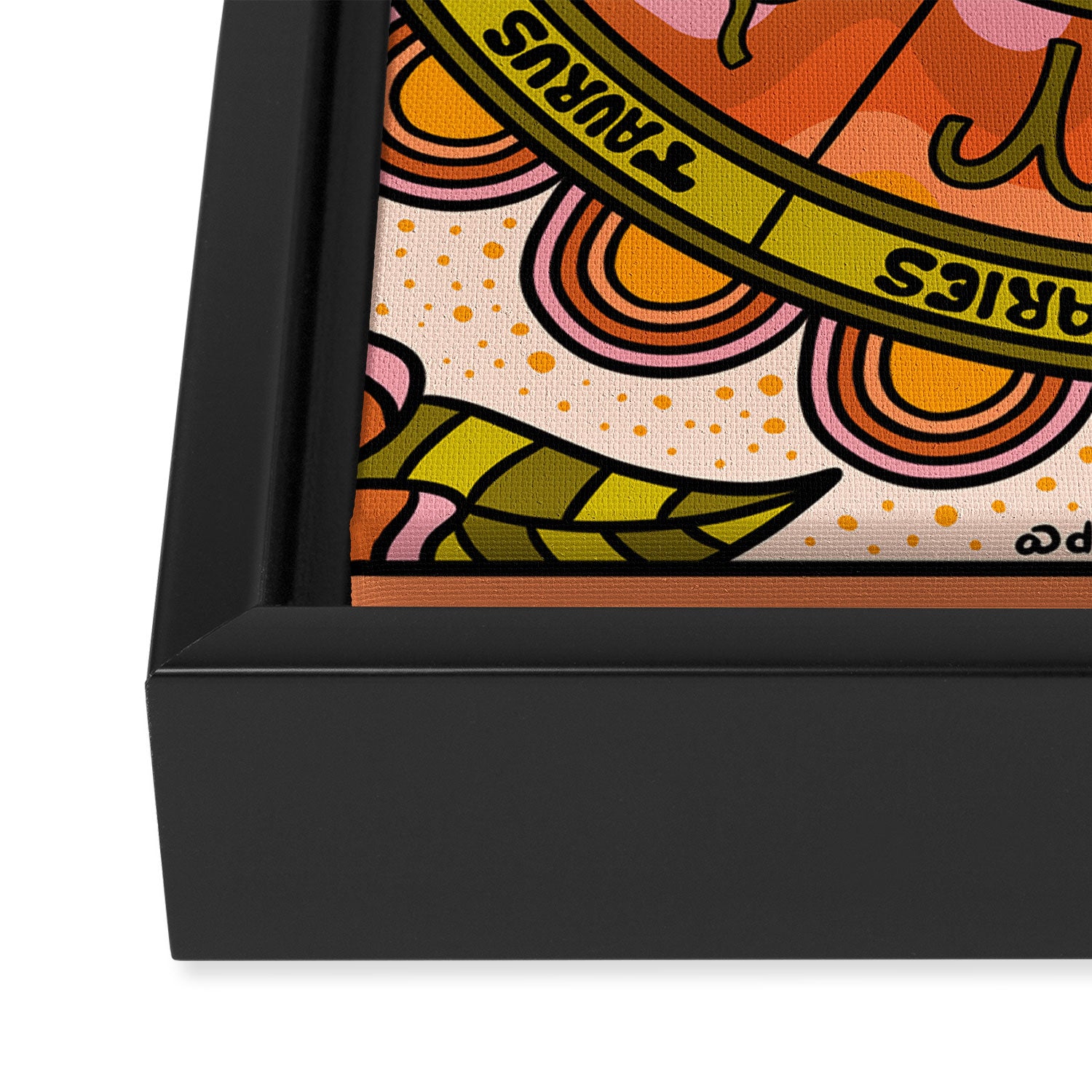 Retro Zodiac Wheel Framed Canvas Print Gallery Image 3
