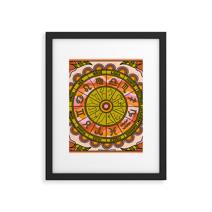 Retro Zodiac Wheel Framed Art Print Gallery Image 1