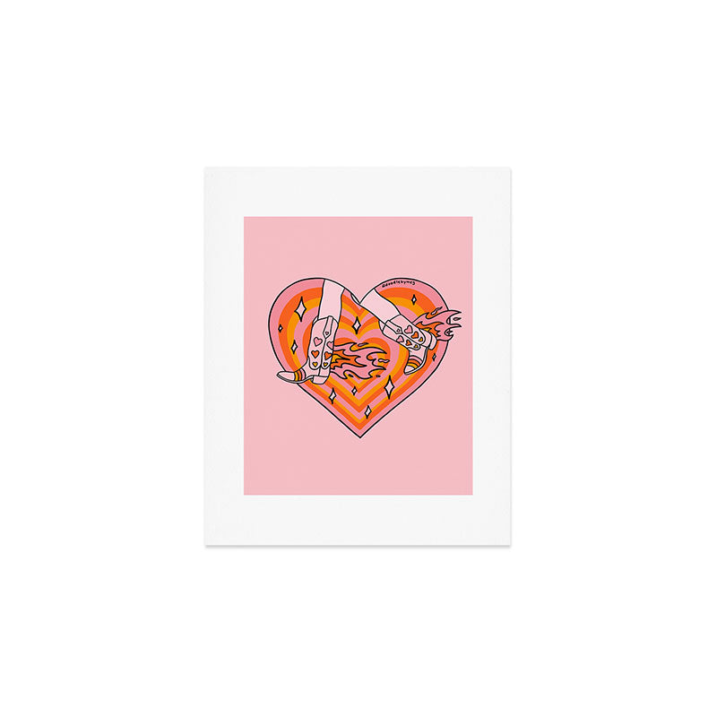 Running Cowgirl Art Print Gallery Image 1