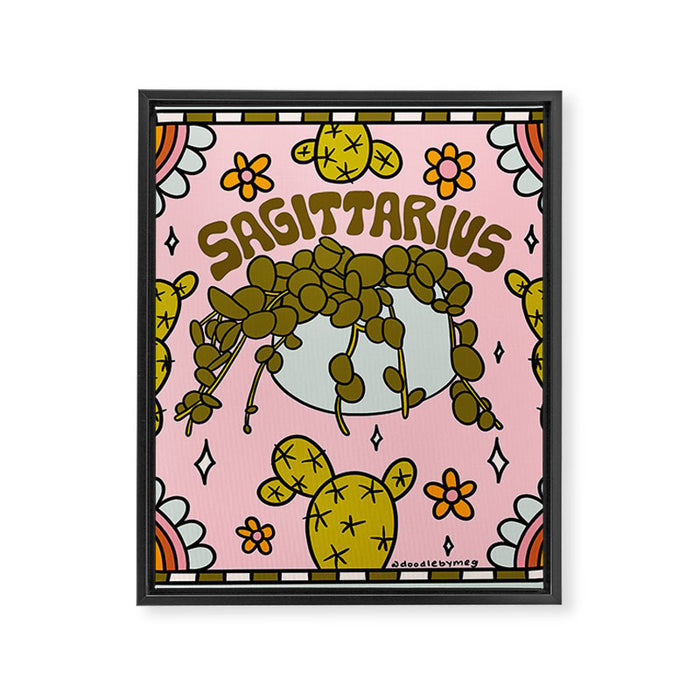 Sagittarius Cactus Framed Canvas Print Gallery Image 1