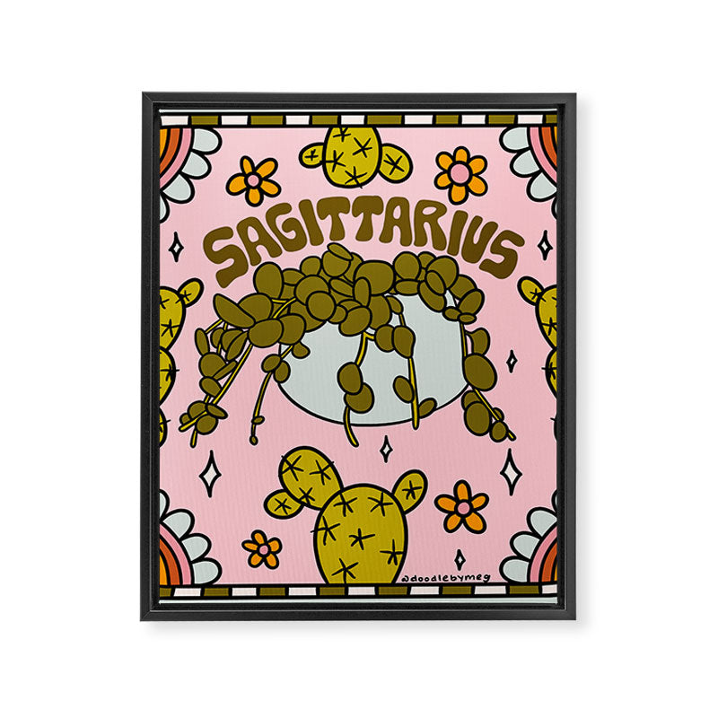 Sagittarius Cactus Framed Canvas Print Gallery Image 8