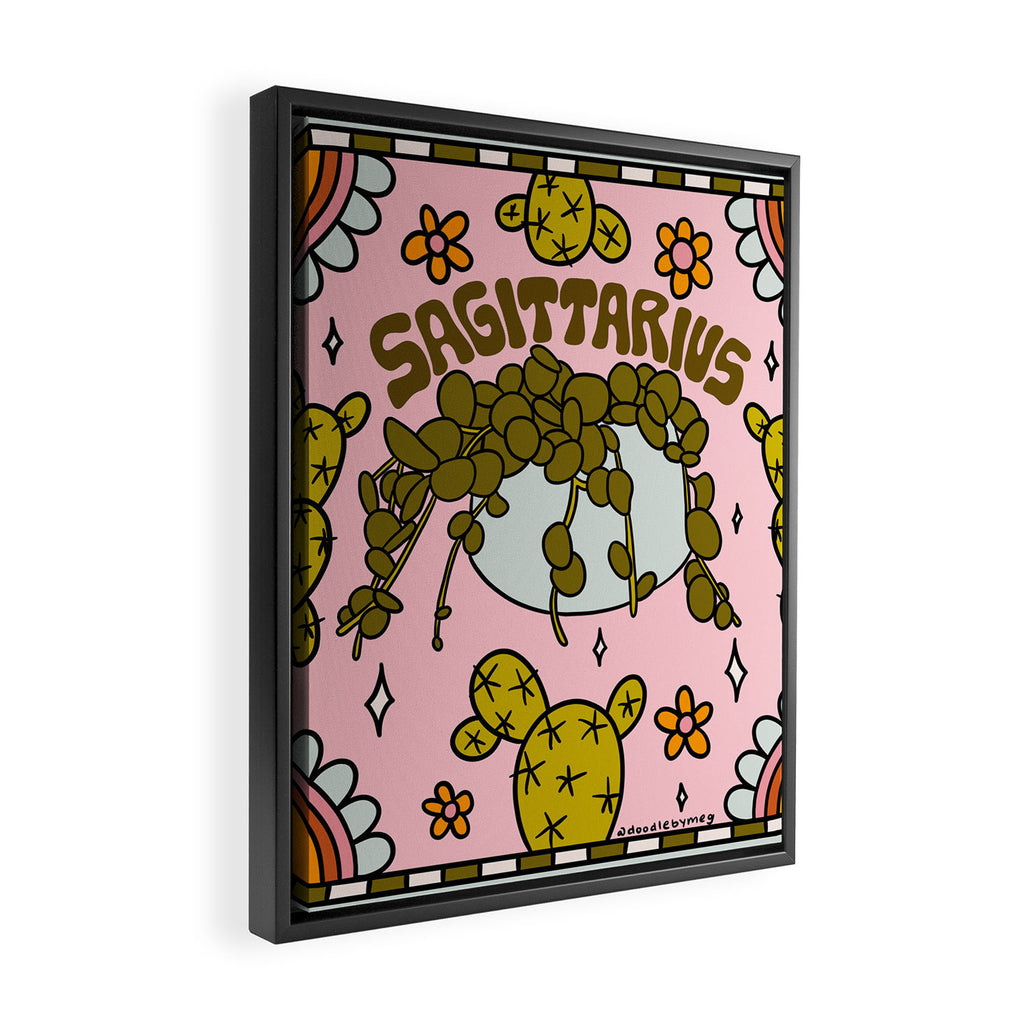 Sagittarius Cactus Framed Canvas Print Gallery Image 2