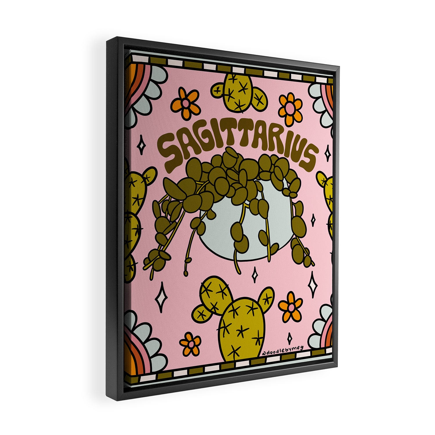 Sagittarius Cactus Framed Canvas Print Gallery Image 2