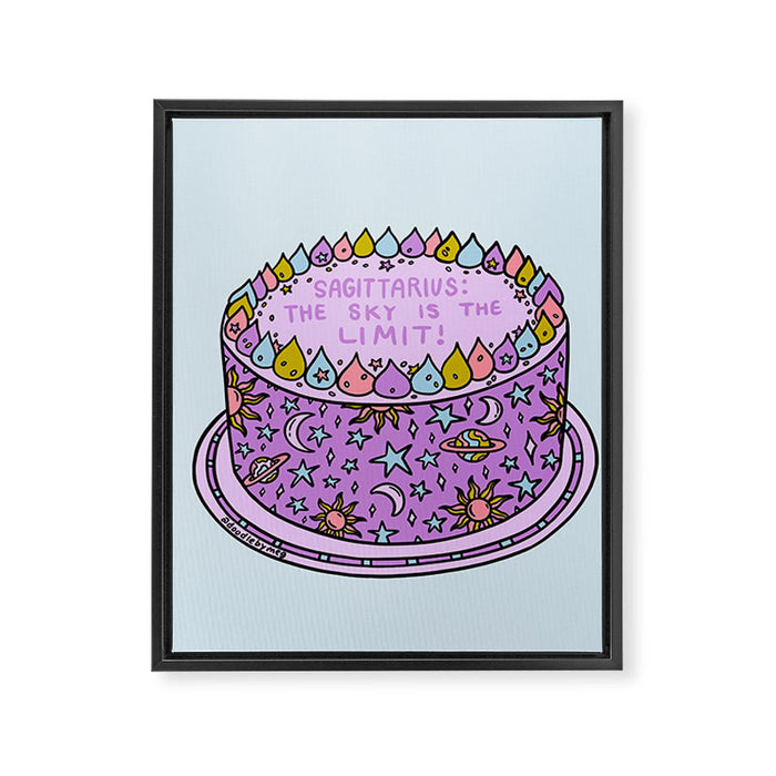 Sagittarius Cake Framed Canvas Print Gallery Image 1