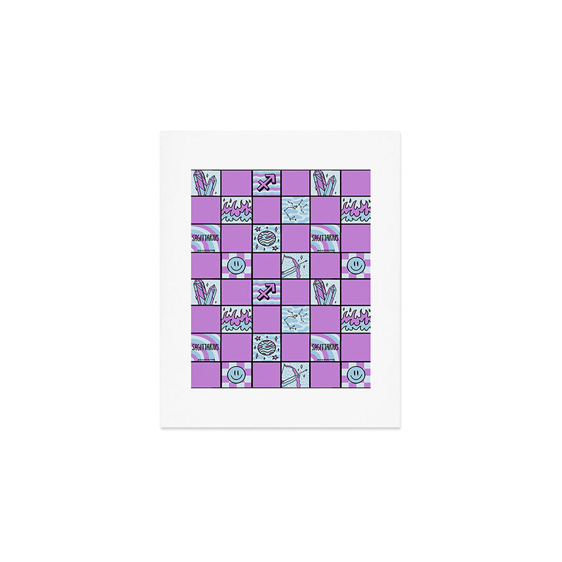 Sagittarius Checkered Print Art Print Gallery Image 1