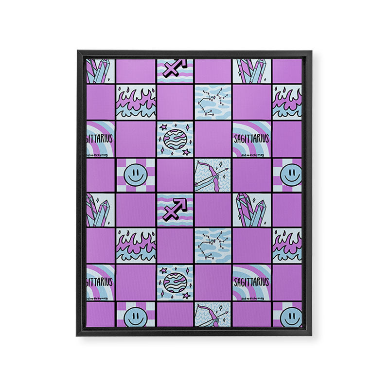 Sagittarius Checkered Print Framed Canvas Print Gallery Image 8