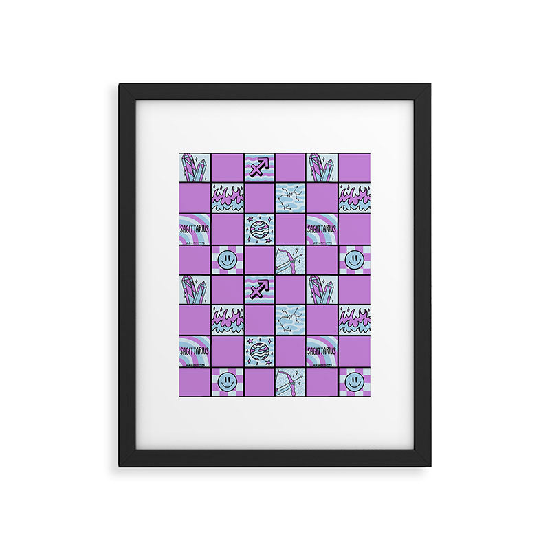 Sagittarius Checkered Print Framed Art Print Gallery Image 6