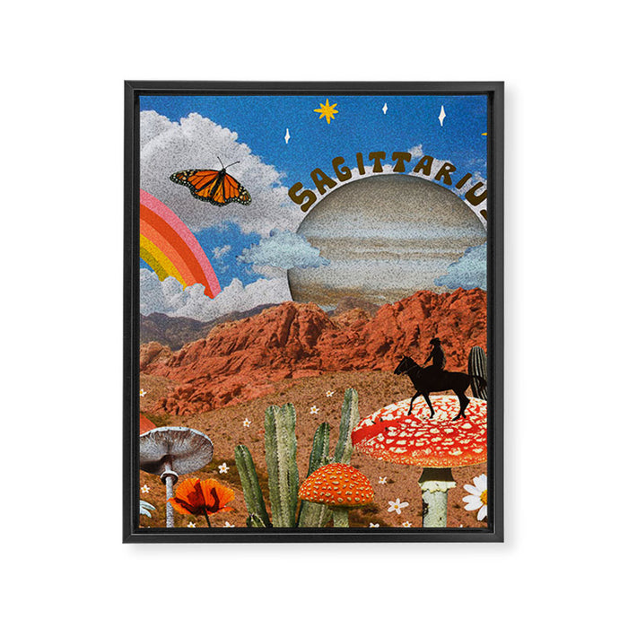 Sagittarius Collage Framed Canvas Print Gallery Image 1